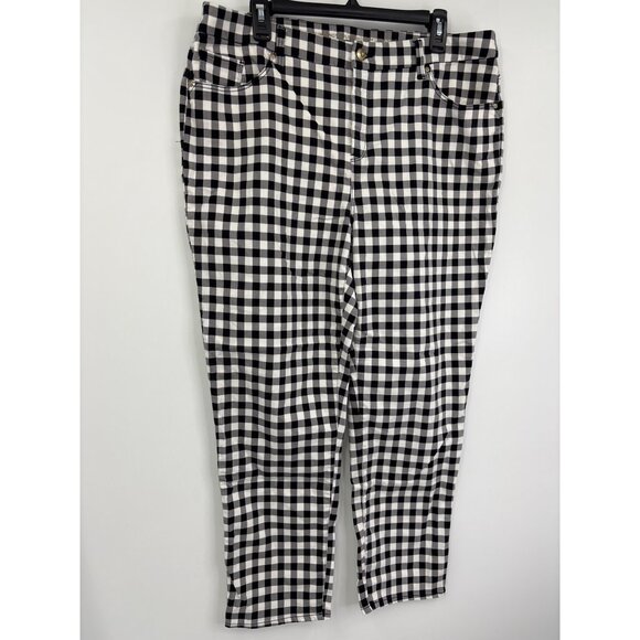 Chico's So Slimming Girlfriend Slim Ankle Pant Black White Sz 3 Regular (16) XL - Picture 2 of 5